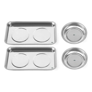 Foto 1 | Set 4 Bandejas Charolas Magnéticas De Acero Inoxidable Multiusos Eo Safe Imports Esi-18767 Plata