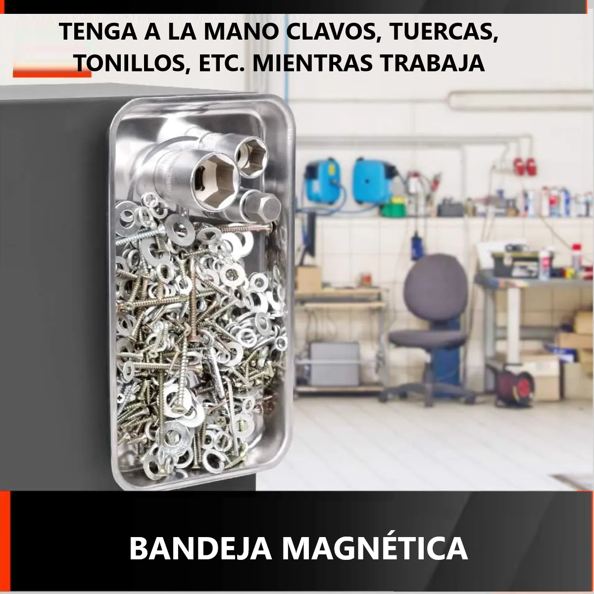 Foto 4 pulgar | Set 4 Bandejas Charolas Magnéticas De Acero Inoxidable Multiusos Eo Safe Imports Esi-18767 Plata