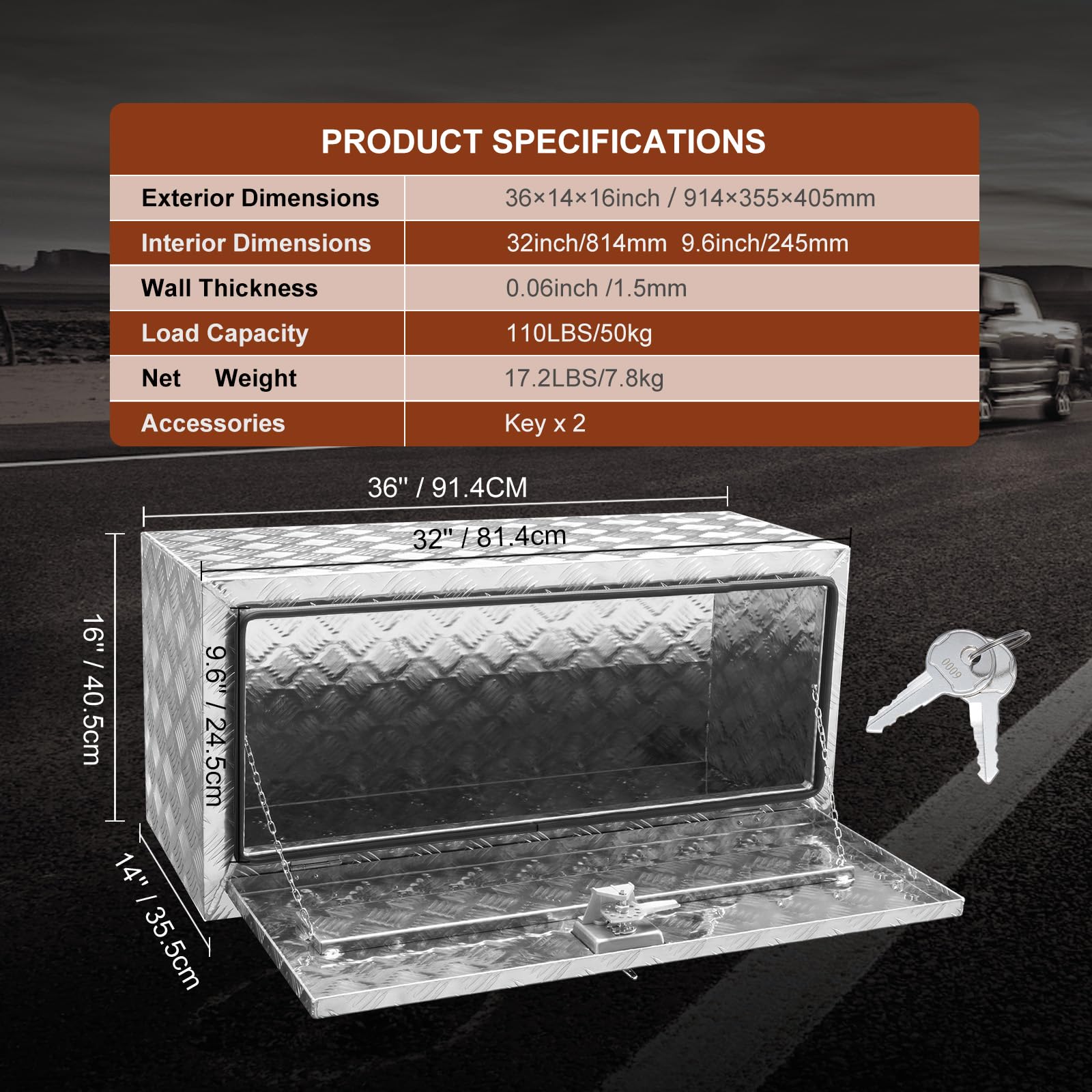 Foto 7 | Maleta Para Camión Con Cierre Impermeable, 36 X 14 X 16 Cm, 36 X 14 X 16 Cm, Con Cierre - Venta Internacional.