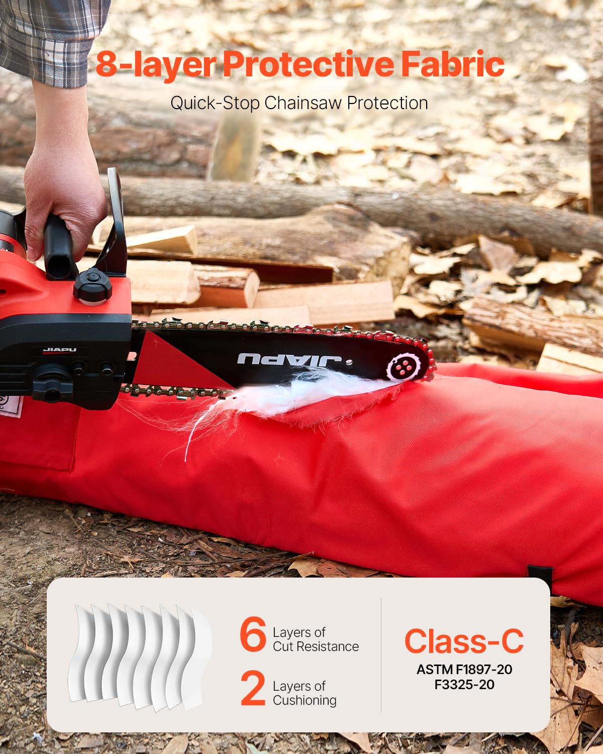 Foto 4 pulgar | Delantal Vevor De Chainsaw Chaps, Clase C, 8 Capas, Tamaño Pequeño - Venta Internacional.