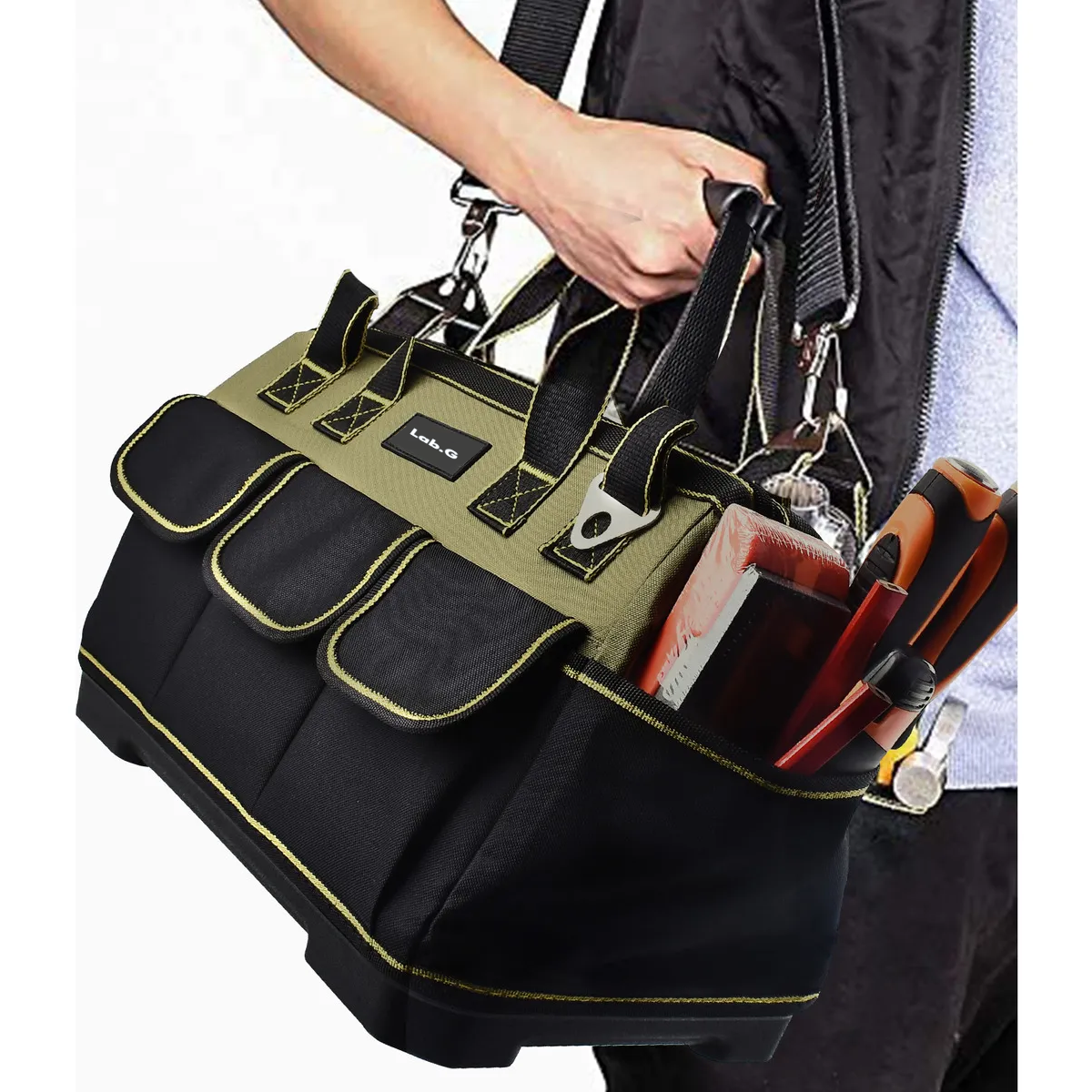 Foto 5 | Bolsa De Herramientas De Cajas Para Electricista Verde Con Negro  Lab.g Multicolor