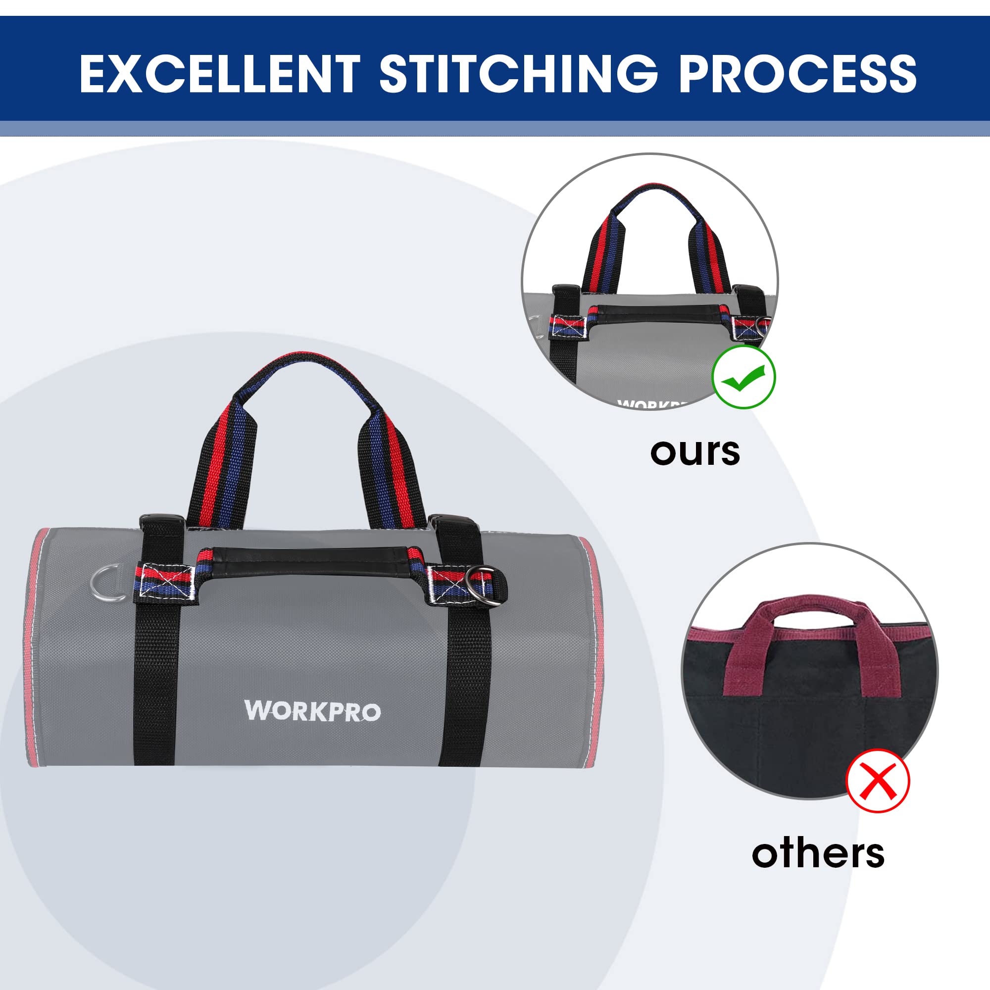 Foto 8 pulgar | Bolsa Para Herramientas Workpro Enrollable Con Bolsas Desmontables Y 6 Bolsillos - Venta Internacional.