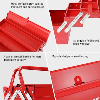 Foto 5 | Caja De Herramientas Workpro De Metal Plegable De 18 Pulgadas, Color Rojo - Venta Internacional.