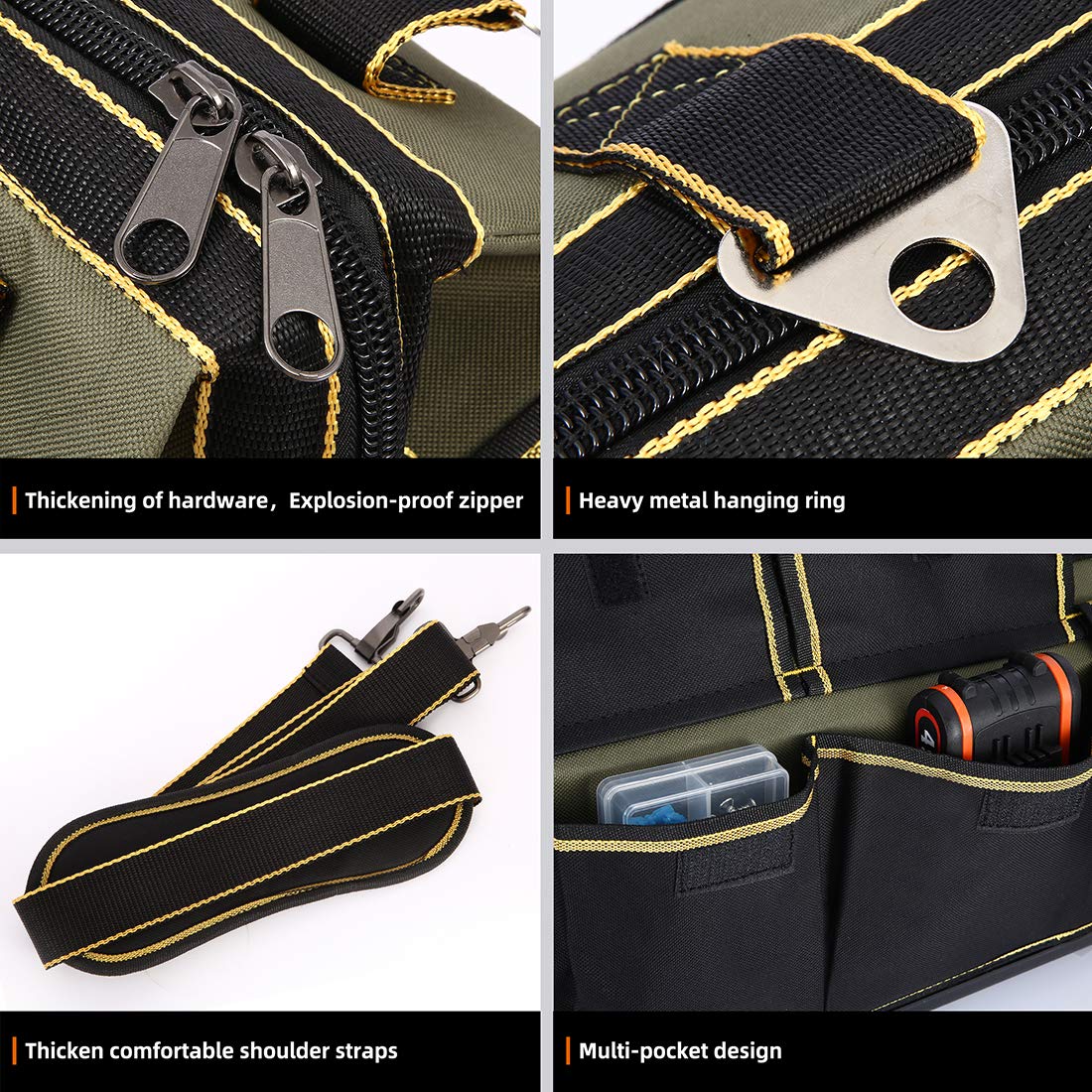 Foto 3 | Bolsa Para Herramientas Fastech, Boca Ancha, 22 Pulgadas, Base Moldeada Impermeable - Venta Internacional.