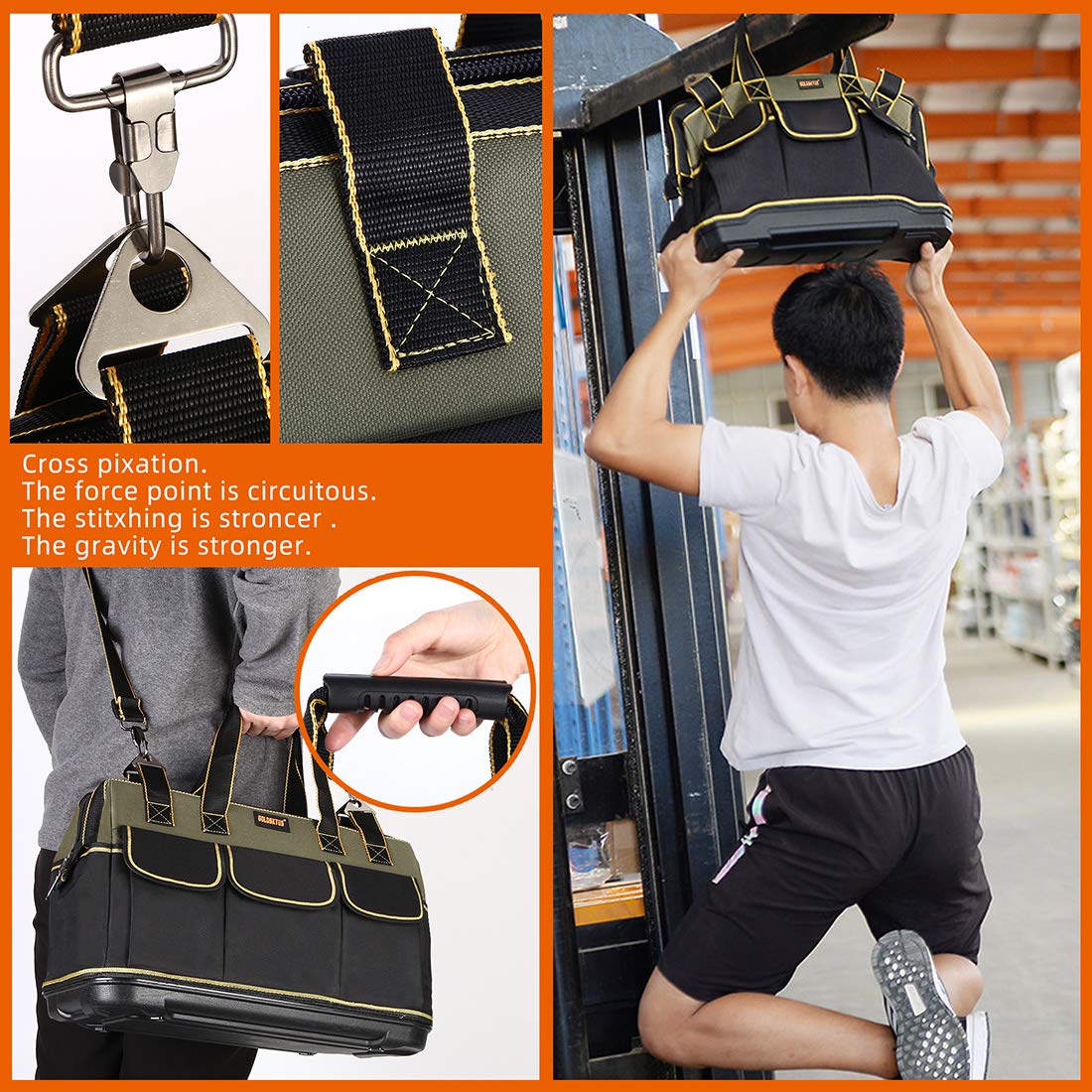 Foto 6 | Bolsa Para Herramientas Fastech, Boca Ancha, 22 Pulgadas, Base Moldeada Impermeable - Venta Internacional.