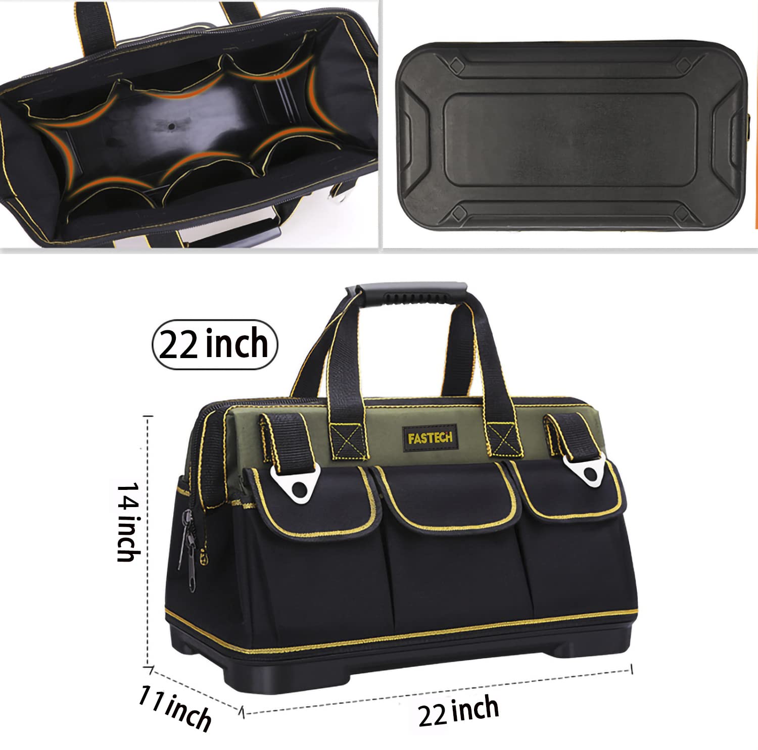 Foto 7 | Bolsa Para Herramientas Fastech, Boca Ancha, 22 Pulgadas, Base Moldeada Impermeable - Venta Internacional.