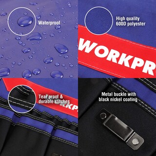 Foto 5 | Cubeta Organizadora De Herramientas Workpro Para 13-19 Litros Con 51 Bolsillos - Venta Internacional.