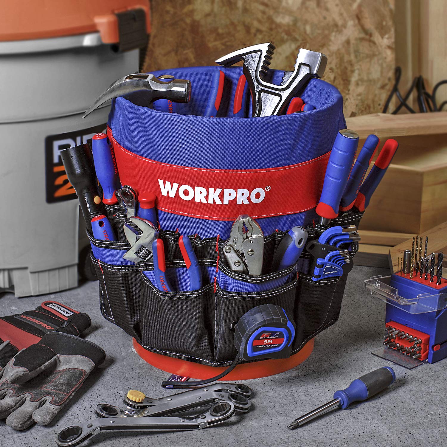 Foto 8 pulgar | Cubeta Organizadora De Herramientas Workpro Para 13-19 Litros Con 51 Bolsillos - Venta Internacional.