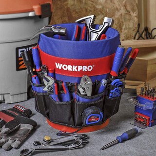 Foto 7 | Cubeta Organizadora De Herramientas Workpro Para 13-19 Litros Con 51 Bolsillos - Venta Internacional.