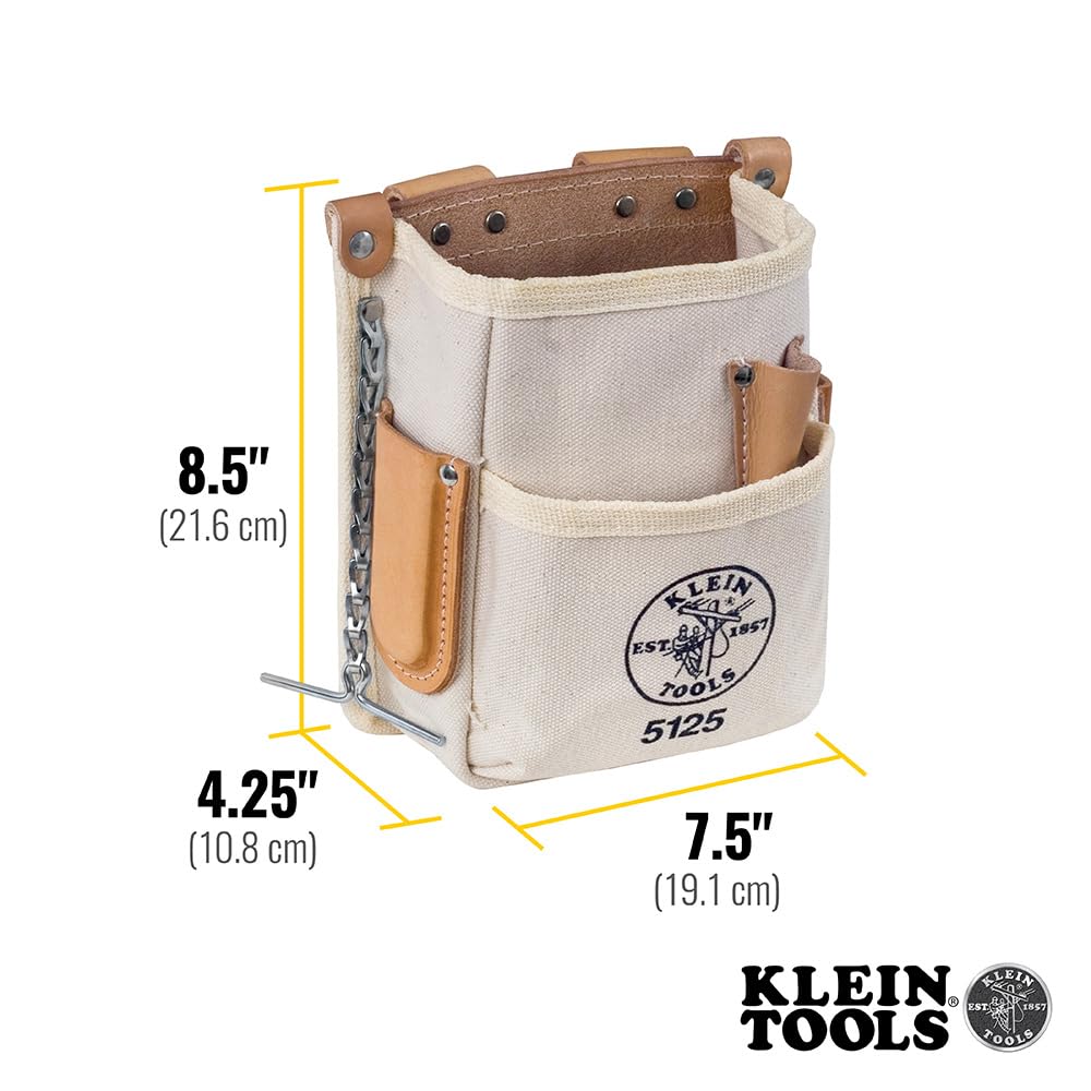 Foto 4 pulgar | Funda Para Herramientas Klein Tools 5125 De Lona Y Piel Con 5 Bolsillos - Venta Internacional.