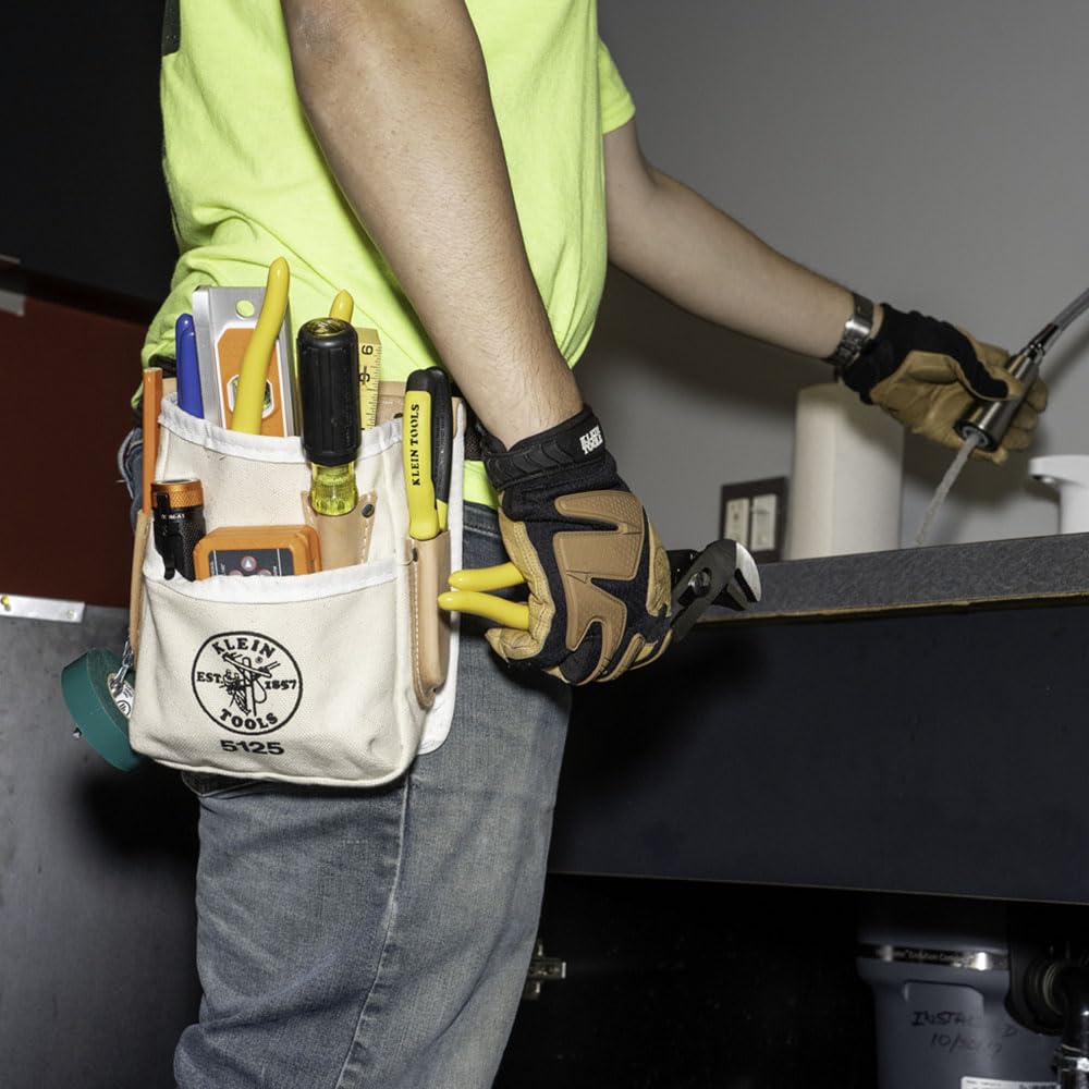 Foto 7 | Funda Para Herramientas Klein Tools 5125 De Lona Y Piel Con 5 Bolsillos - Venta Internacional.