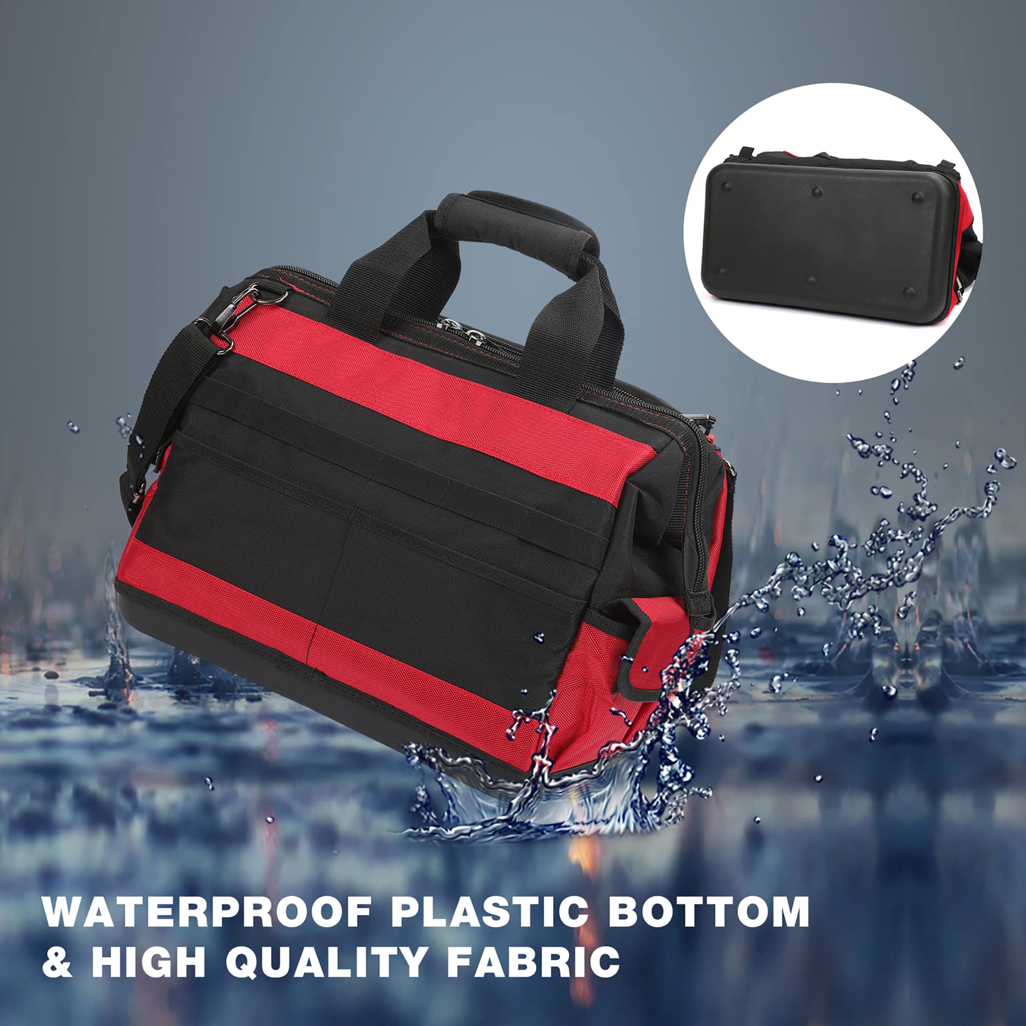 Foto 4 | Bolsa Para Herramientas Workpro 16, Boca Ancha Con Base Impermeable, 46 Bolsillos - Venta Internacional.