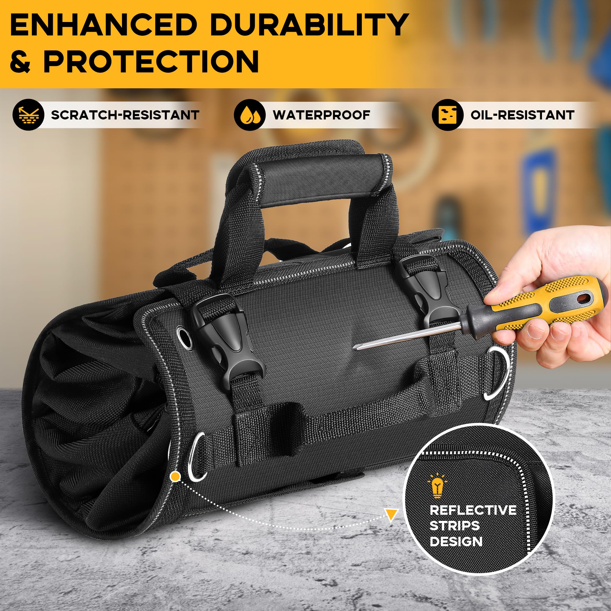 Foto 3 pulgar | Bolsa Enrollable Para Herramientas Reniteco Heavy Duty Con 2 Bolsas Y Gran Capacidad - Venta Internacional.