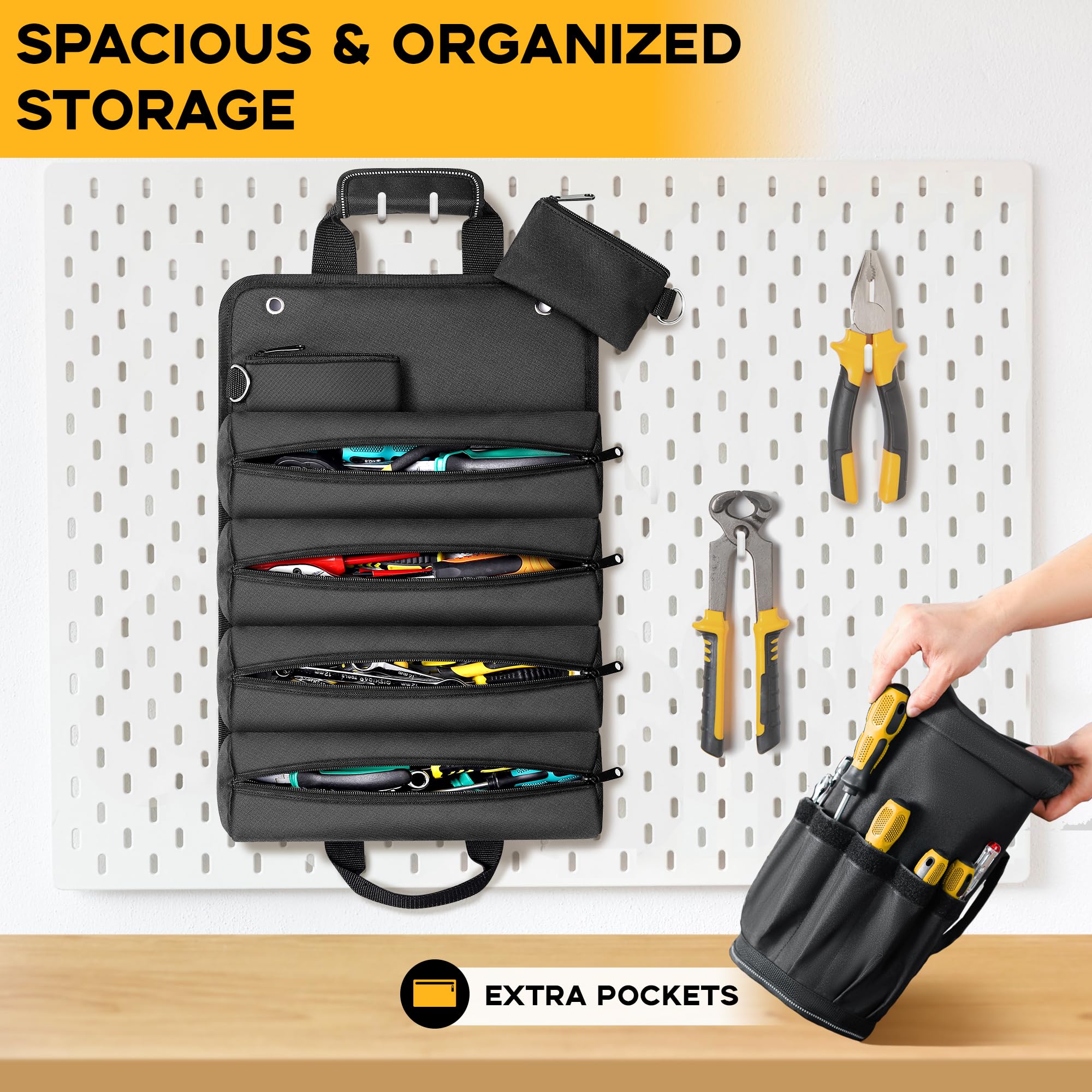 Foto 4 pulgar | Bolsa Enrollable Para Herramientas Reniteco Heavy Duty Con 2 Bolsas Y Gran Capacidad - Venta Internacional.