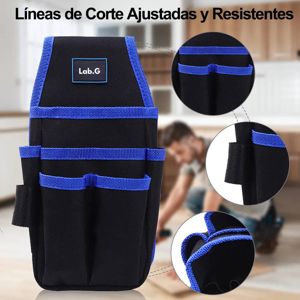 Foto 3 pulgar | Bolsa Porta Herramientas Lab.g Profesional Para Electricistas Negro Orillas Azul