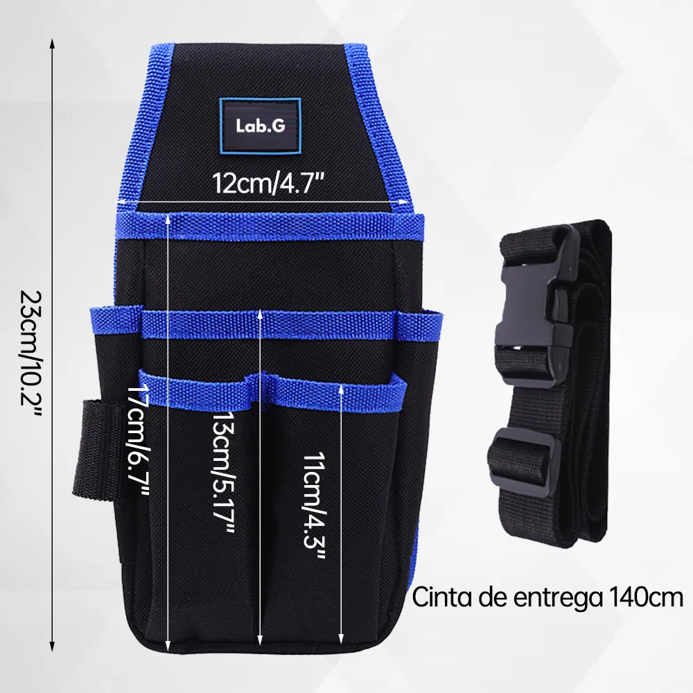 Foto 5 pulgar | Bolsa Porta Herramientas Lab.g Profesional Para Electricistas Negro Orillas Azul