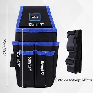 Foto 4 | Bolsa Porta Herramientas Lab.g Profesional Para Electricistas Negro Orillas Azul
