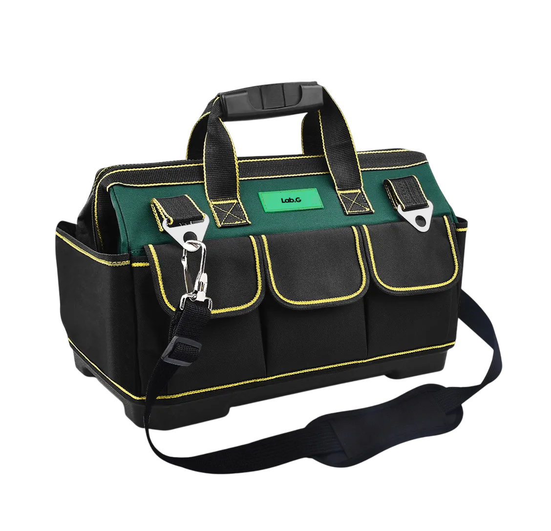 Foto 1 | Bolsa Porta Herramientas Lab.g Electricista Correa De Hombro Ajustable Negro Verde Lineas Amarillas