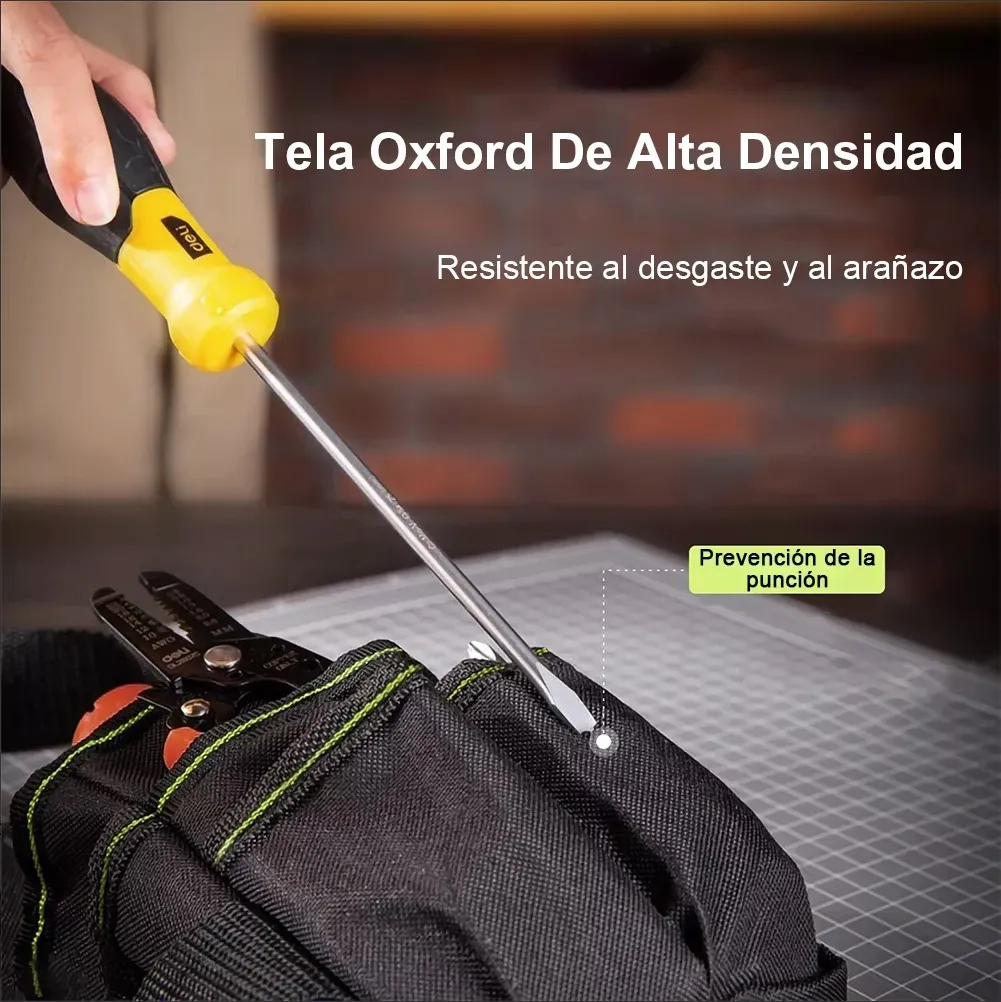 Foto 4 pulgar | Bolsa Porta Herramientas Lab.g Profesional Cinturón Ajust 13 Compartimientos Negro Orillas Amarillas