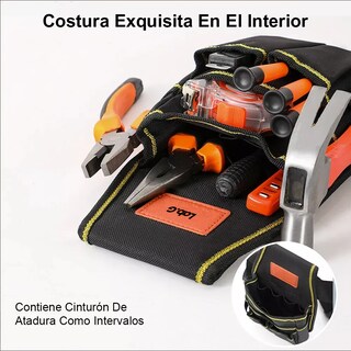 Foto 4 | Bolsa Porta Herramientas Lab.g Profesional Cinturón Ajust 13 Compartimientos Negro Orillas Amarillas