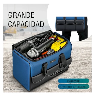 Foto 4 | Maleta De Herramientas Belug 20 Pulgadas Mochila Organizador Negro Azul Marino