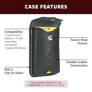 Foto 3 | Funda Para Calculadora De Construcción Occidental Leather Black - Venta Internacional.