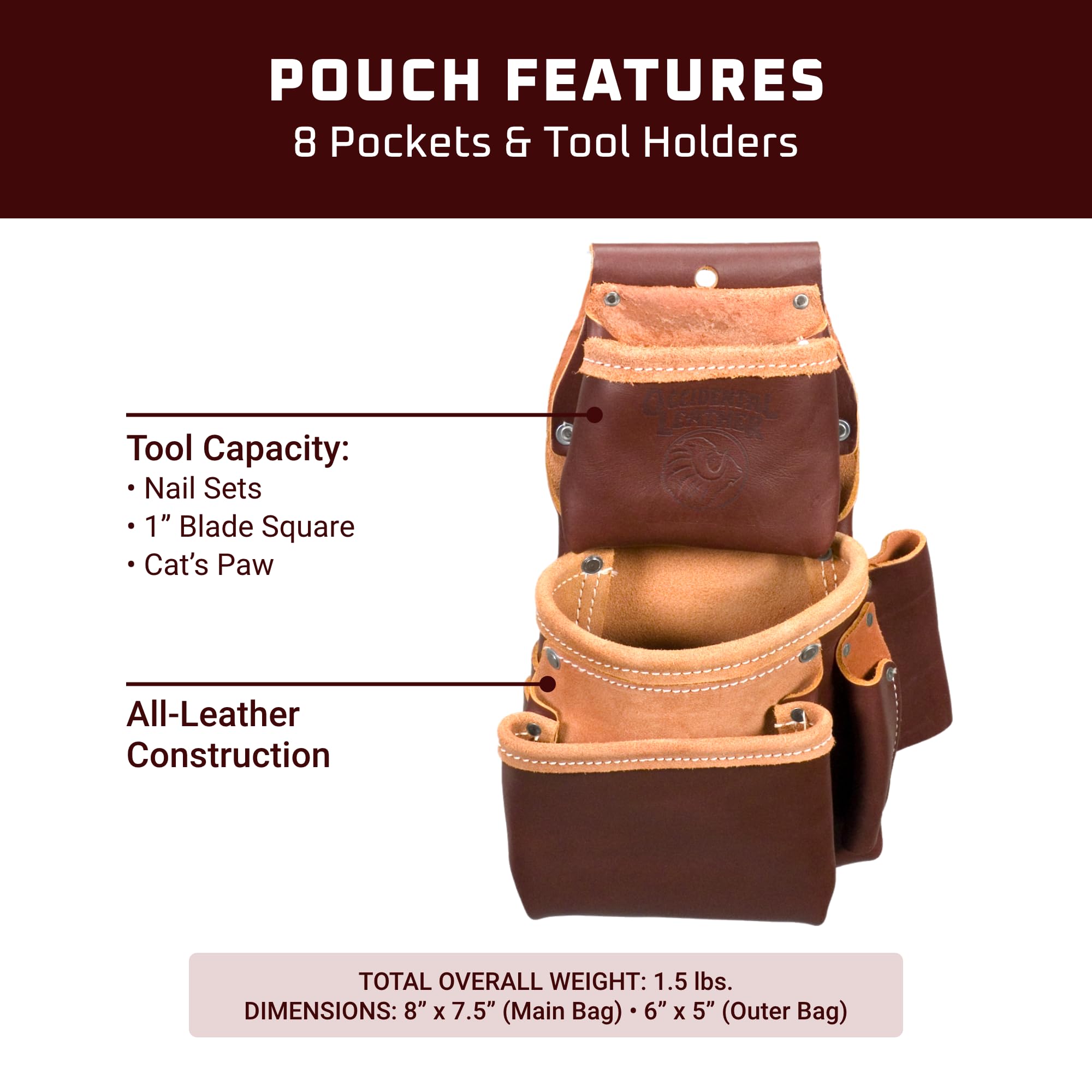 Foto 4 pulgar | Bolsa Con Cierre Occidental Leather Pro Trimmer Con 8 Bolsillos - Venta Internacional.