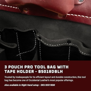 Foto 2 | Bolsa Para Herramientas Occidental Leather 3 Pouch Pro Con Soporte Para Cinta Adhesiva Negra - Venta Internacional.