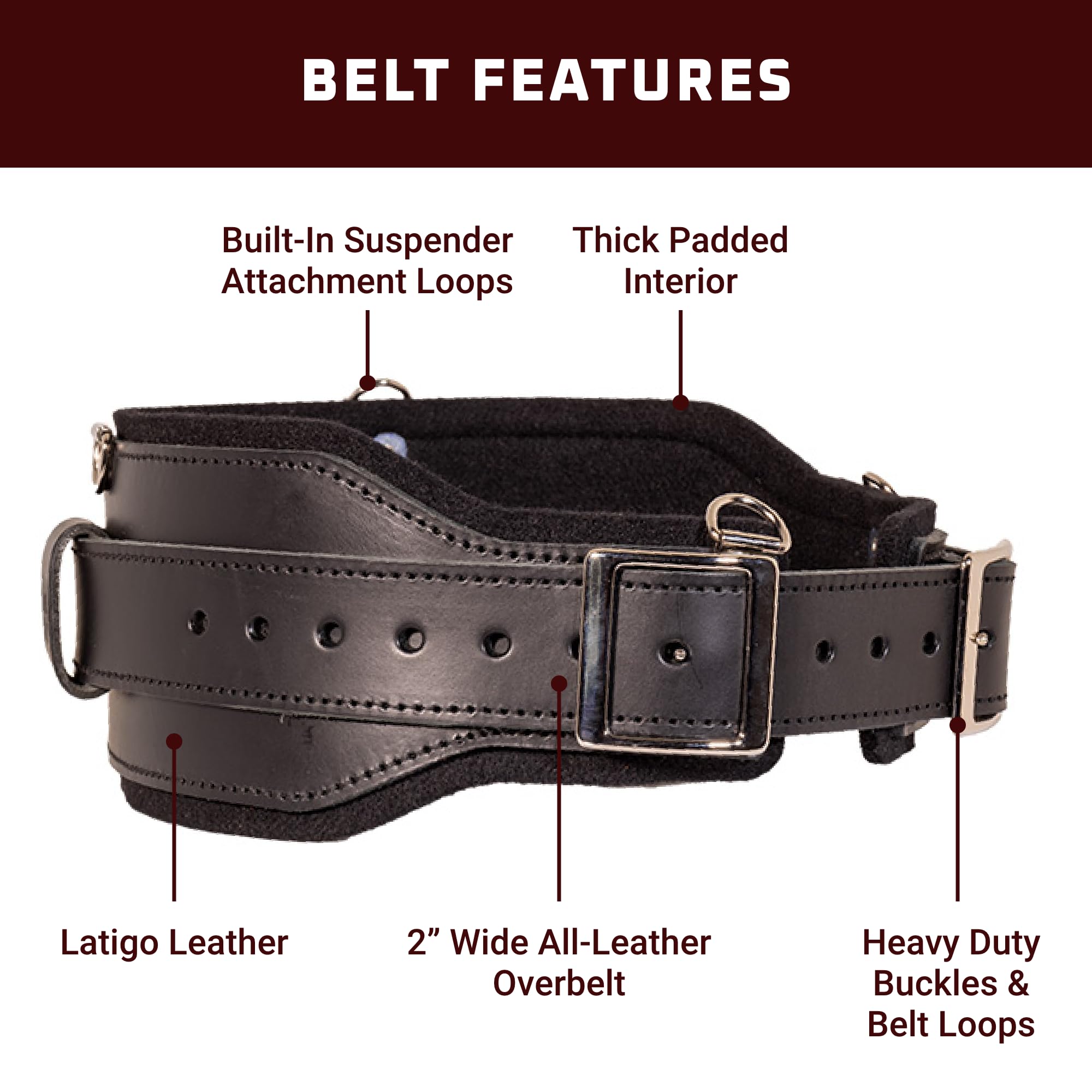 Foto 3 | Sistema De Cinturón Comfort Occidental Leather Stronghold Black Large - Venta Internacional.