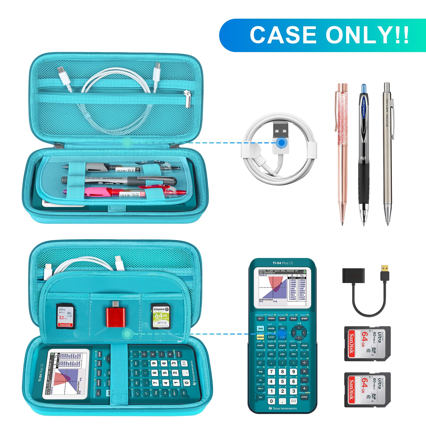 Foto 2 | Funda Rígida Bovke Para Texas Instruments Ti-84 Plus Ce  Color Turquesa - Venta Internacional.