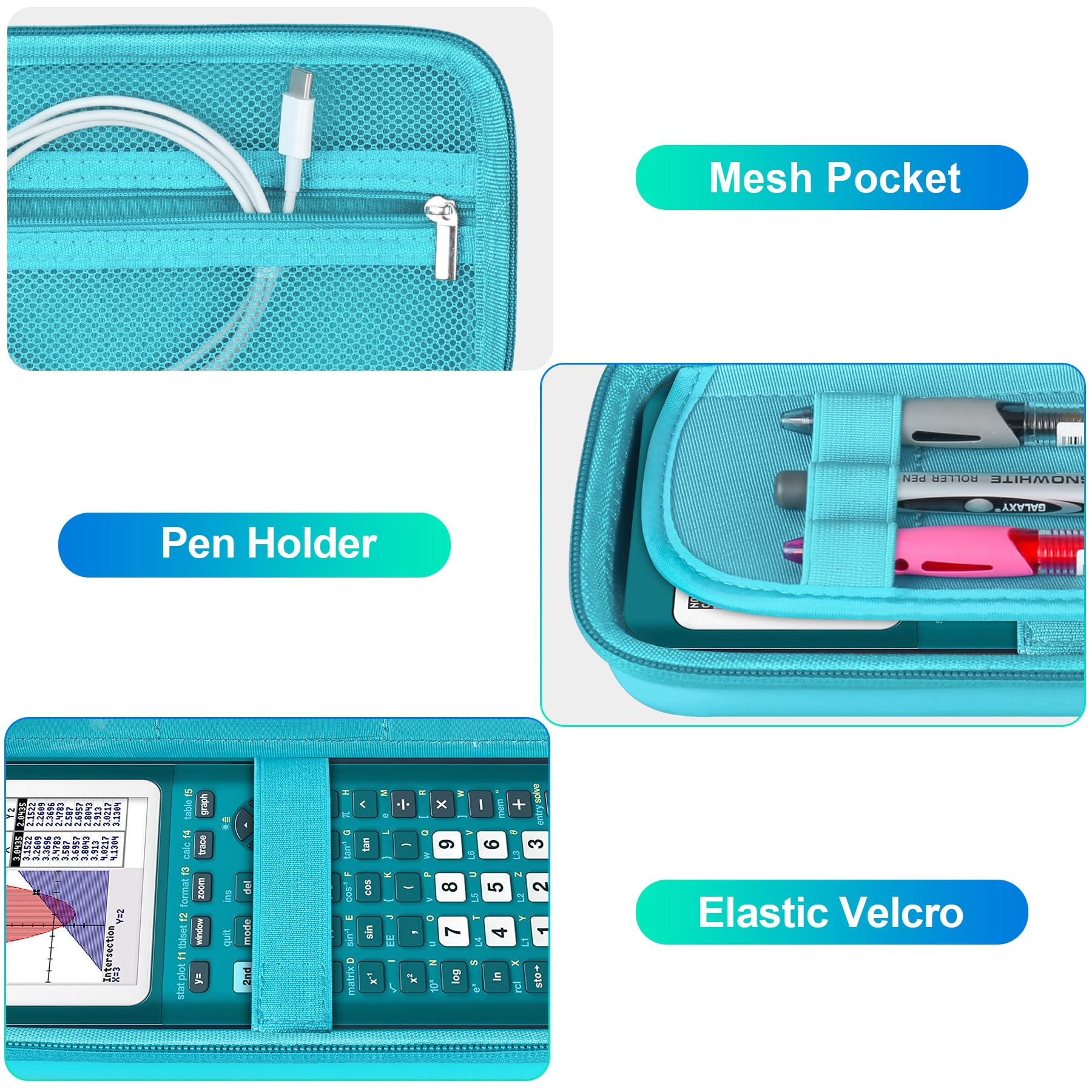 Foto 3 | Funda Rígida Bovke Para Texas Instruments Ti-84 Plus Ce  Color Turquesa - Venta Internacional.