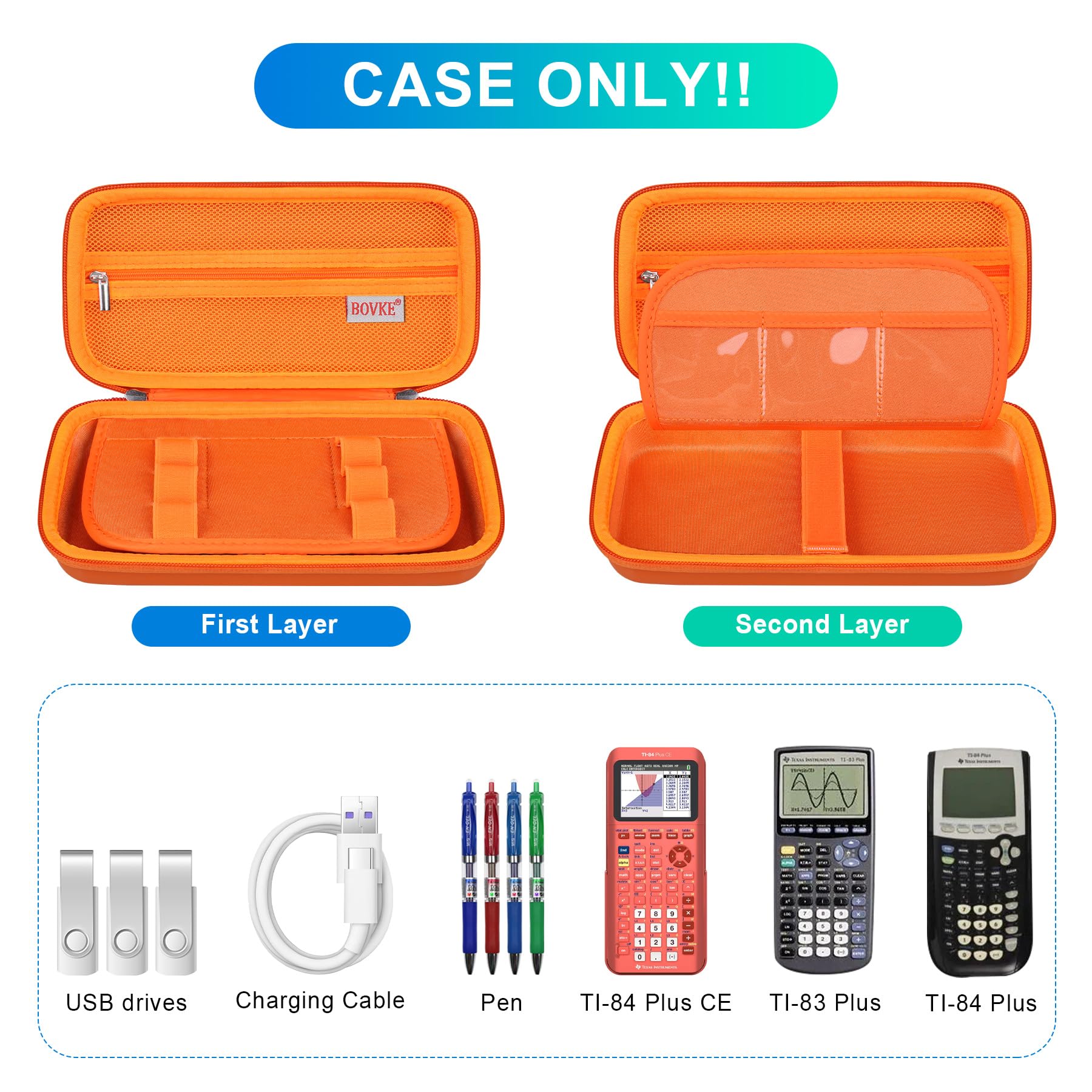 Foto 2 | Funda Rígida Bovke Para Texas Instruments Ti-84 Plus Ce  Color Naranja - Venta Internacional.