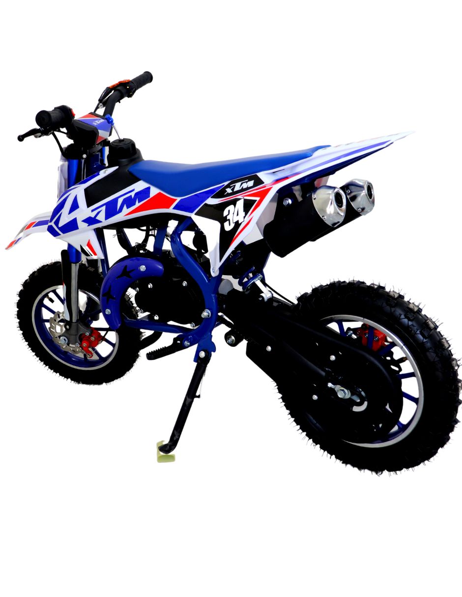 Foto 4 pulgar | Minimoto Premium Motocross Xtm Nts01 color Azul Motor 49cc Off Road Shahoma