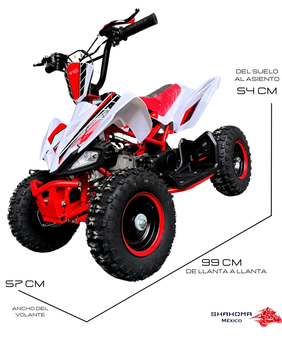 Foto 4 pulgar | Mini Cuatrimoto Atv03 Roja Motor 49cc Encendido Electrico