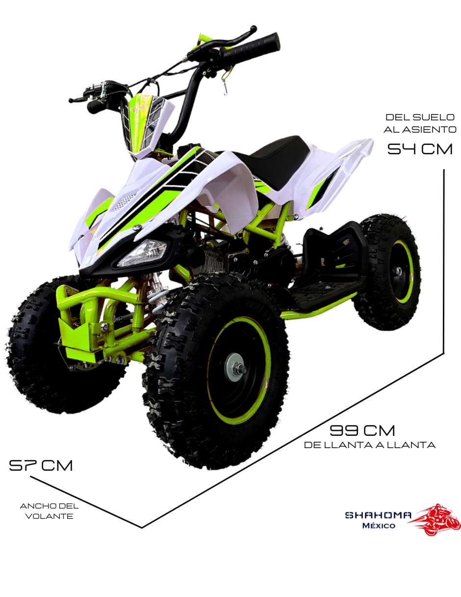 Foto 4 pulgar | Mini Cuatrimoto Atv03 Verde Motor 49cc Encendido Electrico