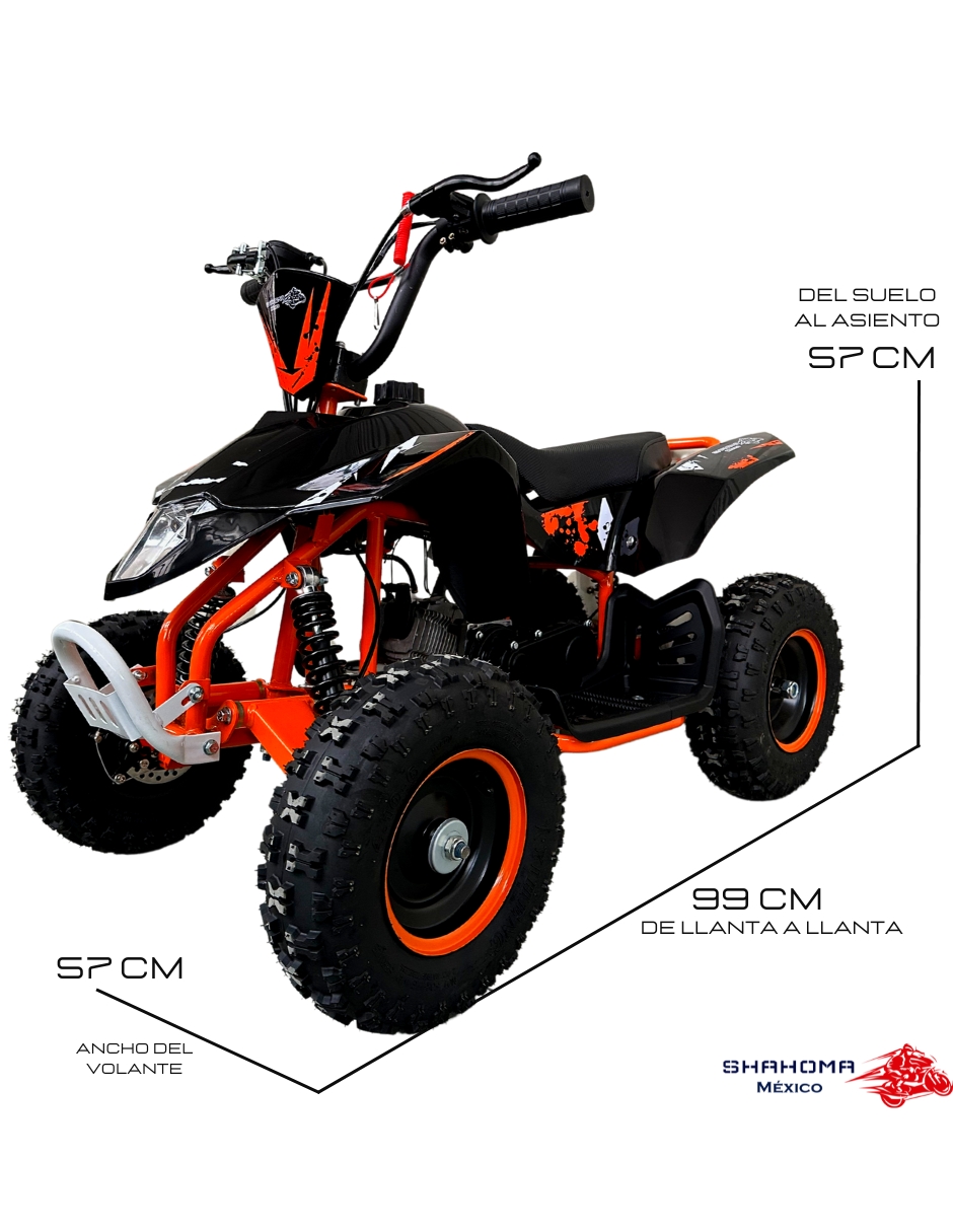 Foto 4 pulgar | Mini Cuatrimoto Atv05 Naranja Motor 49cc Encendido Electrico