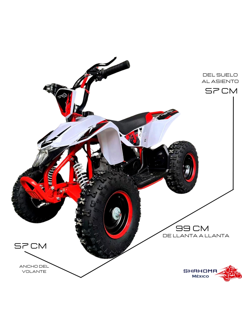 Foto 4 pulgar | Mini Cuatrimoto Atv05 Roja Motor 49cc Encendido Electrico