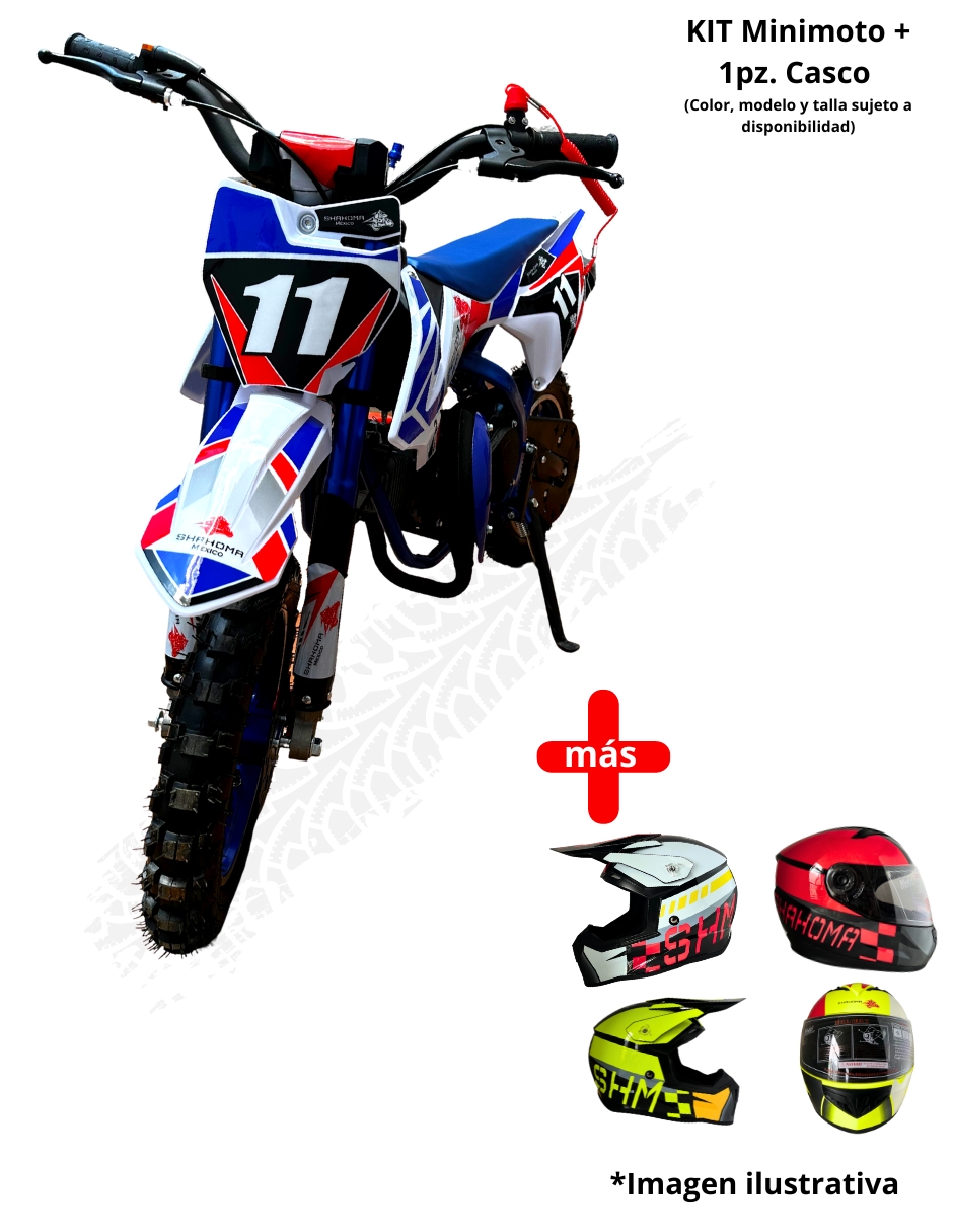 Foto 2 pulgar | Mini Moto Shahoma Nts01 Se Premium 49cc Azul + Casco Infantil Shahoma