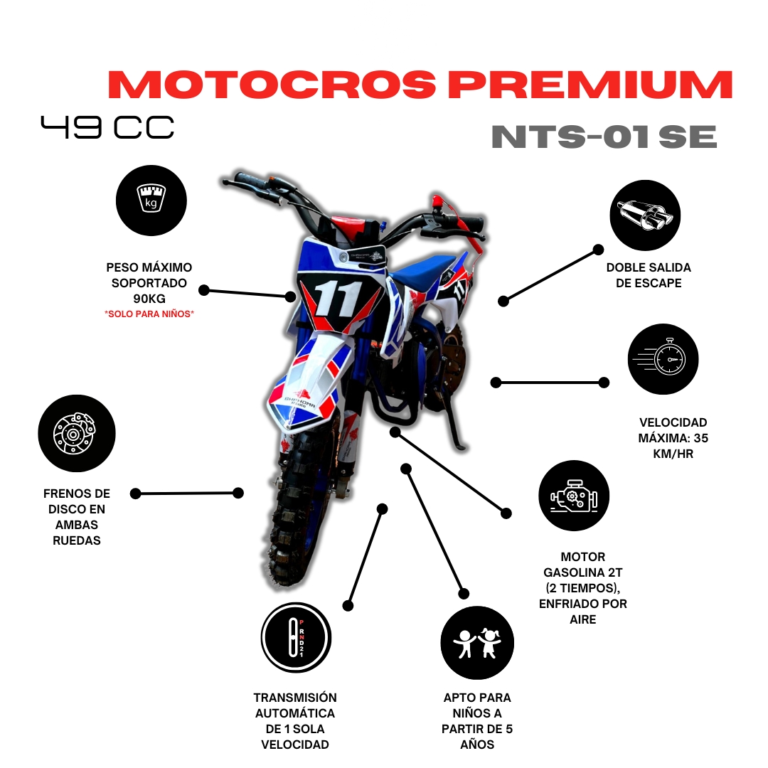 Foto 3 pulgar | Mini Moto Shahoma Nts01 Se Premium 49cc Azul + Casco Infantil Shahoma