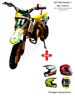 Foto 1 | Mini Moto Shahoma Nts01 Se Premium 49cc Amarilla + Casco Infantil Shahoma