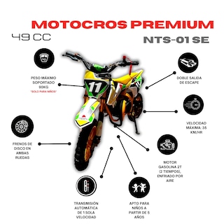 Foto 2 | Mini Moto Shahoma Nts01 Se Premium 49cc Amarilla + Casco Infantil Shahoma