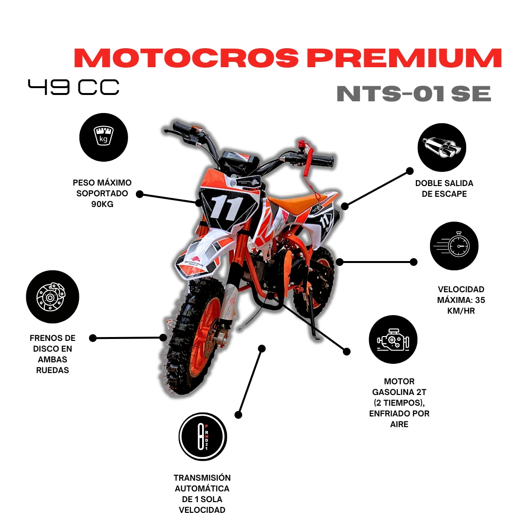 Foto 3 pulgar | Mini Moto Shahoma Nts01 Se Premium 49cc Naranja + Casco Infantil Shahoma