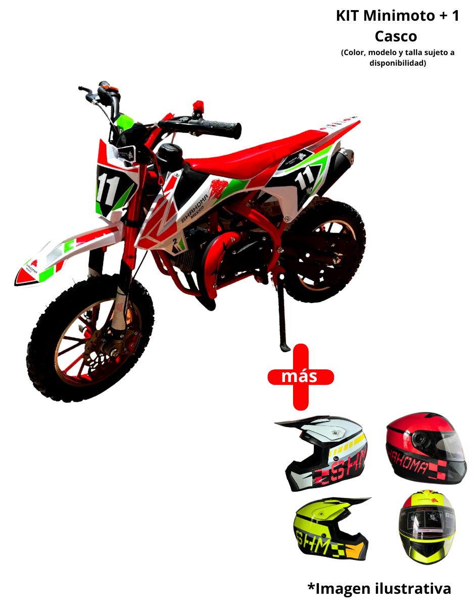 Foto 3 pulgar | Mini Moto Shahoma NTS01 SE Premium 49cc Roja + Casco Infantil Shahoma
