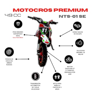 Foto 3 | Mini Moto Shahoma NTS01 SE Premium 49cc Roja + Casco Infantil Shahoma