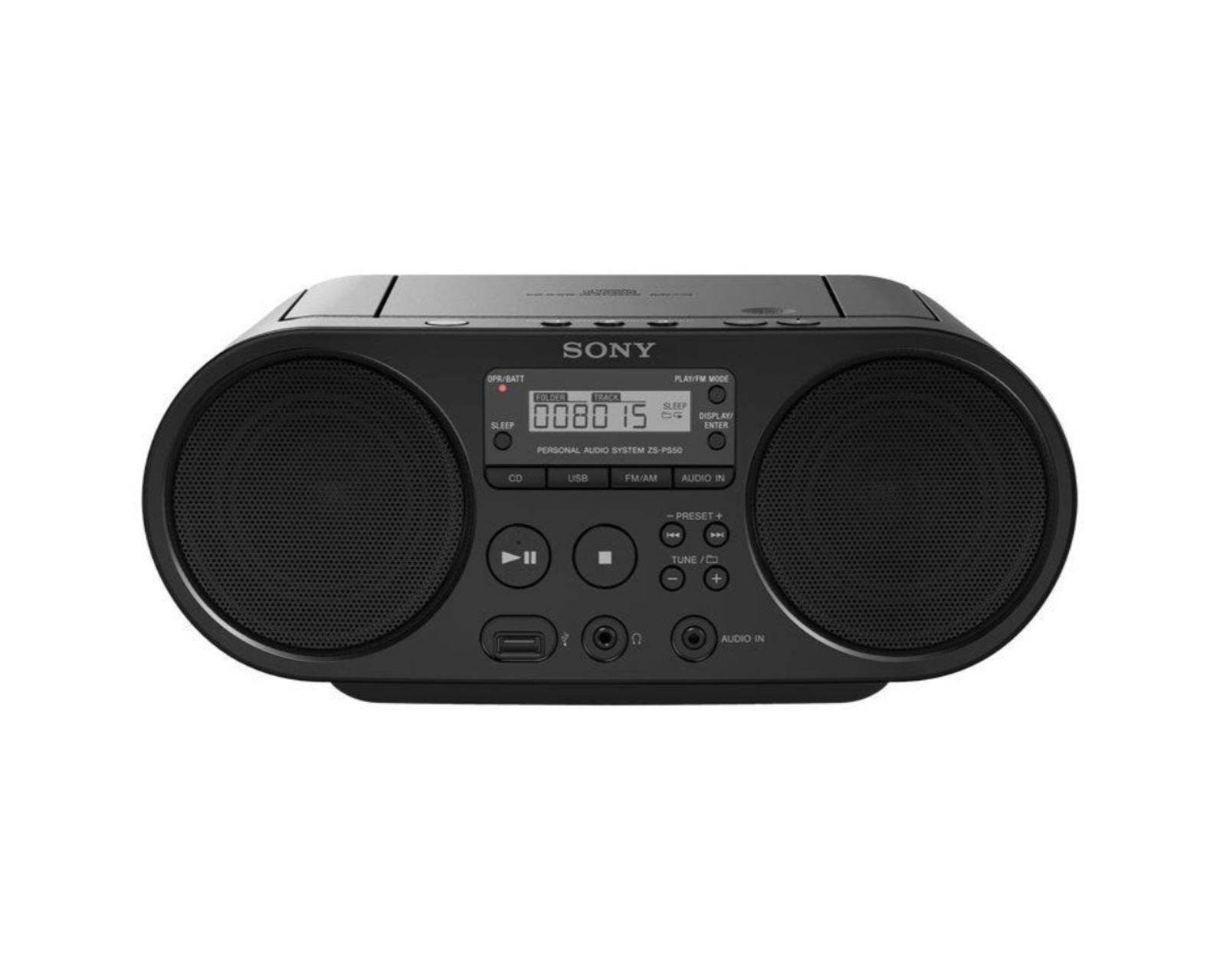 Radiograbadora Sony ZS-pPS50cp color Negro con MP3 y CD