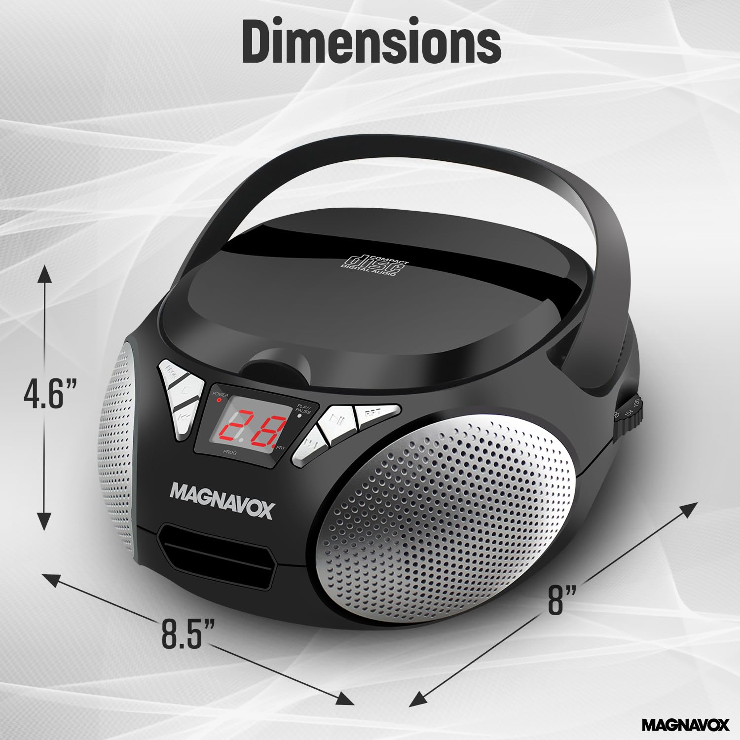 Foto 5 pulgar | Cd Boombox Magnavox Md6924 Portátil Con Carga Superior Negra - Venta Internacional.
