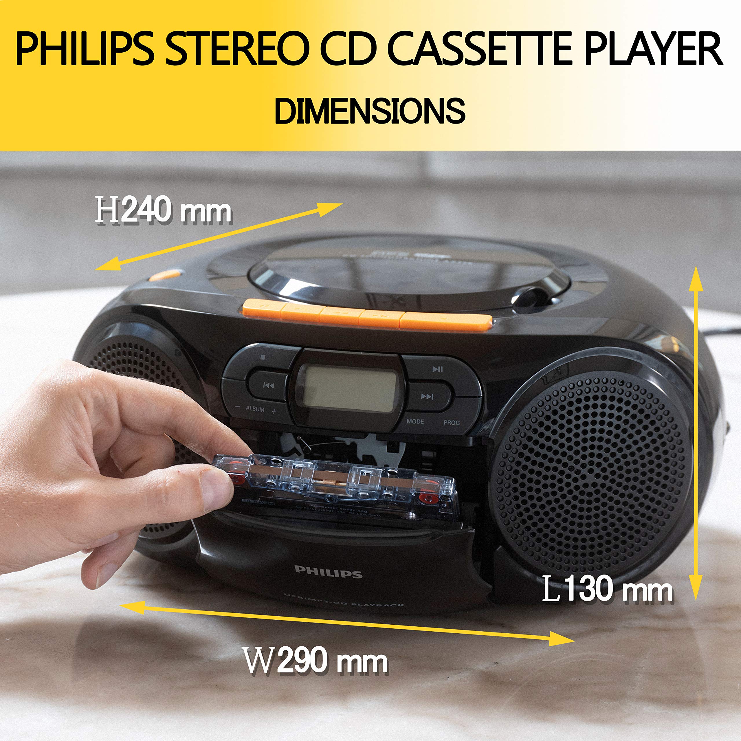 Foto 7 pulgar | Reproductor De Cd Portátil Boombox Philips Reproductor De Casetes Mp3 - Venta Internacional.