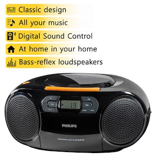 Foto 7 | Reproductor De Cd Portátil Boombox Philips Reproductor De Casetes Mp3 - Venta Internacional.