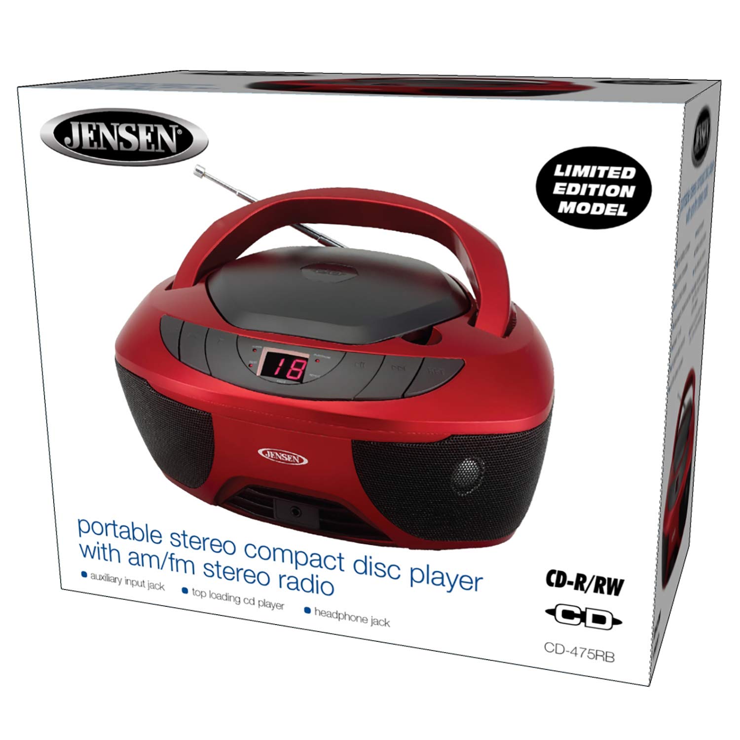 Foto 6 | Reproductor De Cd Portátil Estéreo Boombox Deportivo Jensen Cd-475r - Venta Internacional.