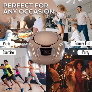 Foto 4 | Reproductor De Cd Portátil Sylvania Srcd261-b-champagne Con Radio Am/fm - Venta Internacional.